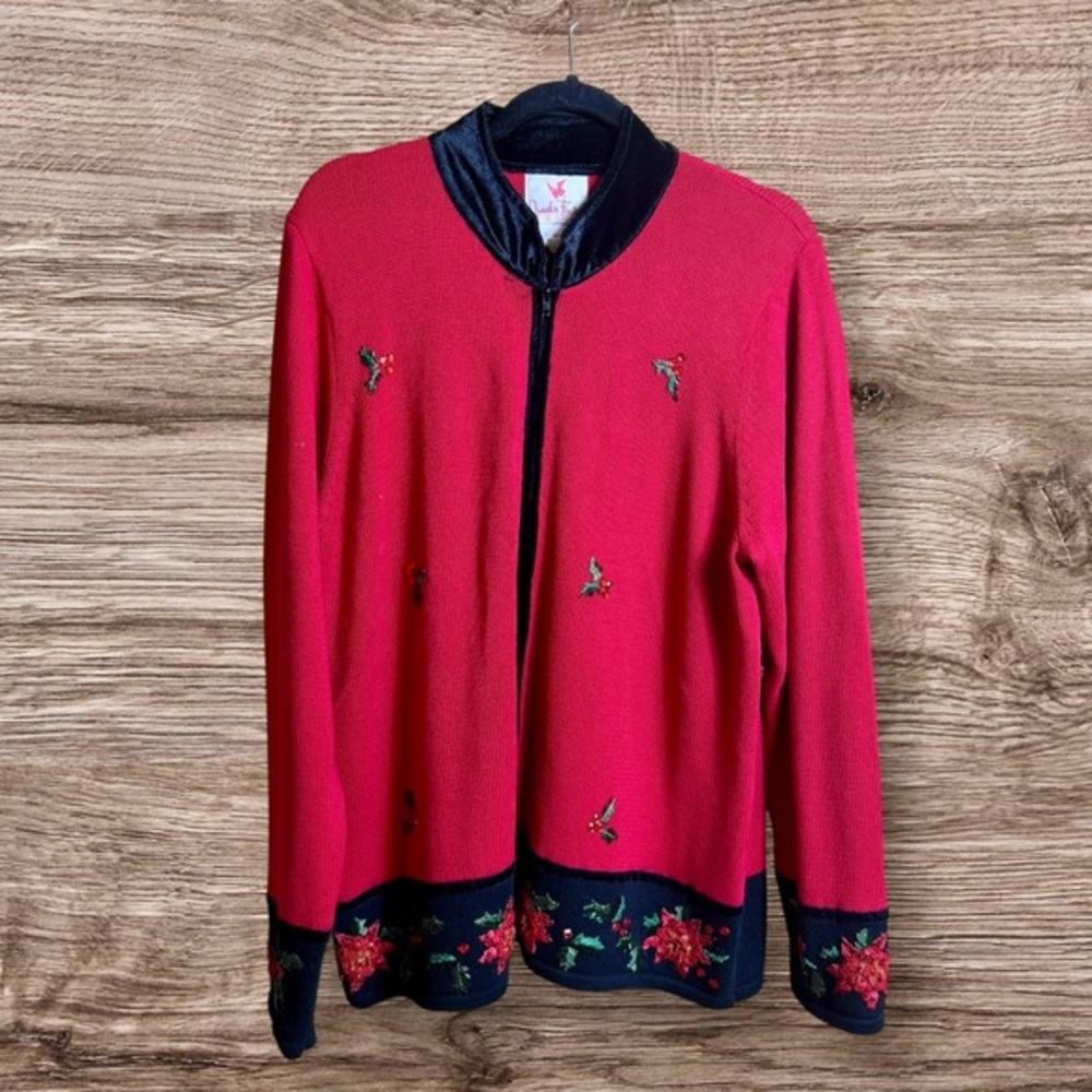 Quacker factory red holiday Christmas sweater. Large